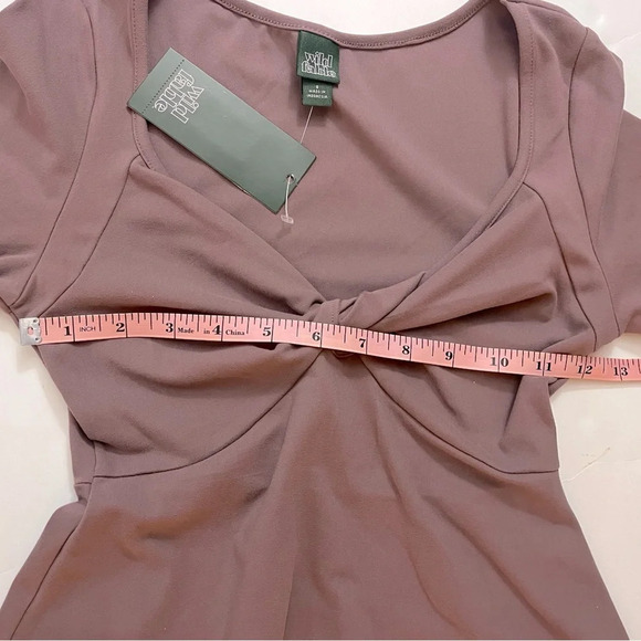 Wild‎ Fable Long Sleeve Mini Skater Dress Womens Small StretchyTwist Front NWT - Picture 6 of 9